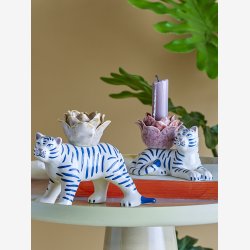 Bloomingville - Rory Lysestage Tiger, Hvid, Stentj 