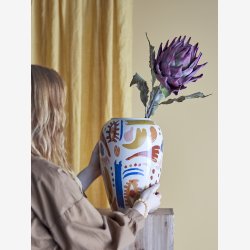 Bloomingville - Horus Vase, Orange, Stentj : 22 H: 32 cm. 