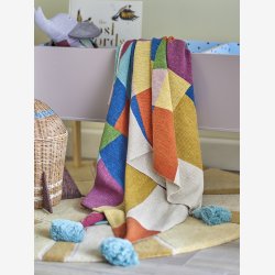 Bloomingville - Plaid m/mnster Colorine 160x130 cm. Genanvendt Bomuld