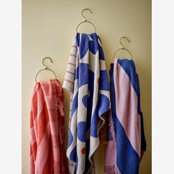 Bloomingville -  Eviaya Plaid m/kvaster, Bl, Genanvendt Bomuld 160x130 cm. 