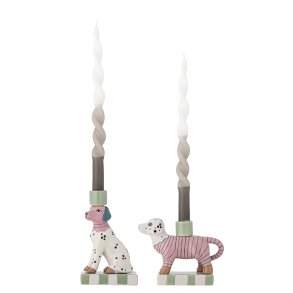 Bloomingville - Lysestage Doglie Stentj Rosa - L: 18 H: 13,5 B: 6,5/L: 11,5 H: 18,5 B: 6,5 cm. 