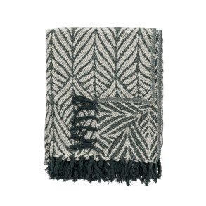 Bloomingville - Plaid m/m�nster Ugento Gr�n, Genanvendt Bomuld 130x160 cm. 