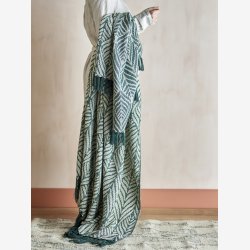 Bloomingville - Plaid m/m�nster Ugento Gr�n, Genanvendt Bomuld 130x160 cm. 