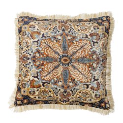 Bloomingville - Asu Pude m/Mnster Brun Viskose 50 x 50 cm. 