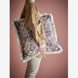 Bloomingville - Asu Pude m/Mnster Brun Viskose 50 x 50 cm. 