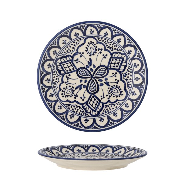 Bloomingville - Karlie Dessert Tallerken m/marokkansk mnster, Bl, Stentj : 19 cm. 