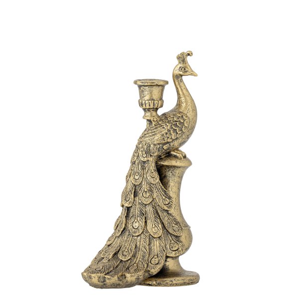 Bloomingville - Tausi Lysestage Pfugl Guld Poly L: 16,5 H: 28 B: 12,5 cm. 