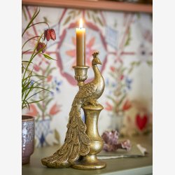 Bloomingville - Tausi Lysestage Pfugl Guld Poly L: 16,5 H: 28 B: 12,5 cm. 