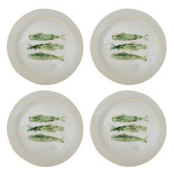 Bloomingville - Tallerken m/Sardiner Hadden Grn Stentj : 27 cm. 