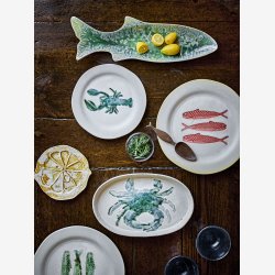 Bloomingville - Tallerken m/Sardiner Hadden Grn Stentj : 27 cm. 