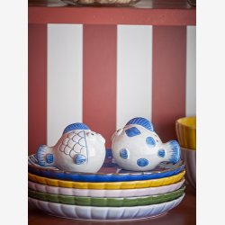 Bloomingville - Salt &amp; Peber St Fisk Bl Stentj L: 9,5 H: 6,5 B: 9 cm. 