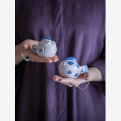 Bloomingville - Salt &amp; Peber St Fisk Bl Stentj L: 9,5 H: 6,5 B: 9 cm. 