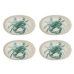 Bloomingville - Tallerken Oval m/Krappe Grn Stentj L: 29 B: 18 cm. 