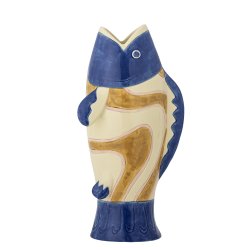 Bloomingville - Irving Vase Fisk Bl Stentj H: 22 L: 10,5 B: 7,5 cm. 