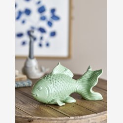 Bloomingville - Sukey Figur Fisk Grn Stentj L: 27 H: 14 B: 11 cm. 