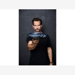 BITZ - Tallerken Gastro Sort/Mrkebl 27xH2,5cm Stentj.