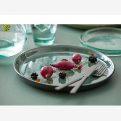 BITZ - Tallerken Gastro Sort/Grn 27xH2,5cm Stentj.