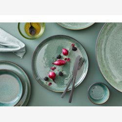 BITZ - Tallerken Gastro Sort/Grn 27xH2,5cm Stentj.