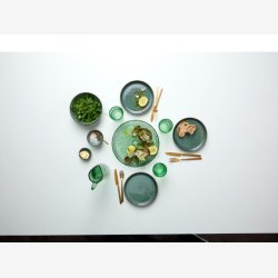 BITZ - Tallerken Gastro Sort/Grn 27xH2,5cm Stentj.