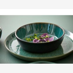 BITZ - Tallerken Gastro Sort/Grn 27xH2,5cm Stentj.