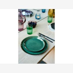 BITZ - Tallerken Gastro Sort/Grn 21xH2cm Stentj.