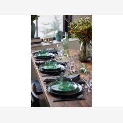 BITZ - Tallerken Gastro Sort/Grn 21xH2cm Stentj.