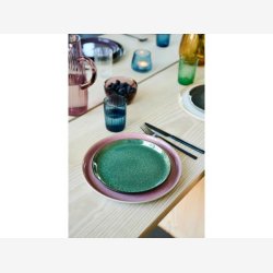 BITZ - Tallerken Gastro Sort/Grn 21xH2cm Stentj.