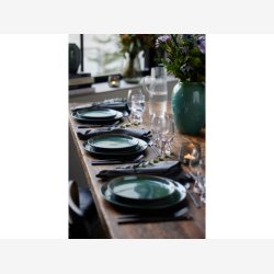 BITZ - Tallerken Gastro Sort/Grn 21xH2cm Stentj.