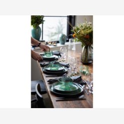 BITZ - Tallerken Gastro Sort/Grn 21xH2cm Stentj.