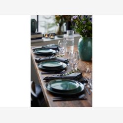 BITZ - Tallerken Gastro Sort/Grn 21xH2cm Stentj.