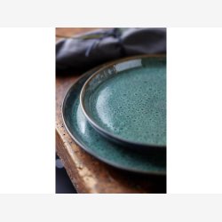 BITZ - Tallerken Gastro Sort/Grn 21xH2cm Stentj.
