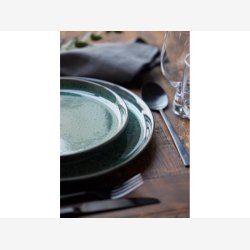 BITZ - Tallerken Gastro Sort/Grn 21xH2cm Stentj.