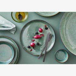 BITZ - Tallerken Gastro Sort/Grn 21xH2cm Stentj.