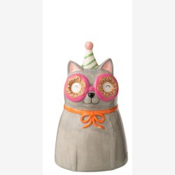 J-Line - Vase i katteform Keramik 3 varianter 26x15cm