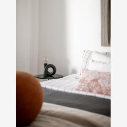 PR HOME - Swirl lampefod, sort, 18 cm