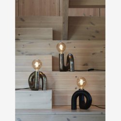 PR HOME - Swirl lampefod, sort, 18 cm