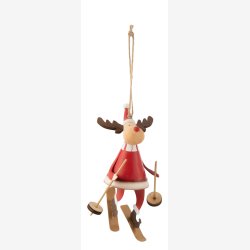J-Line - Juletrspynt - Rudolph - Julemand - Snemand - p ski H: 21 B: 11 D: 6 cm. metal