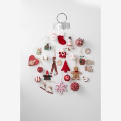 J-Line - Juletrspynt - Rudolph - Julemand - Snemand - p ski H: 21 B: 11 D: 6 cm. metal