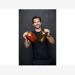 BITZ - Vase Amber 13xH20cm Stentj.