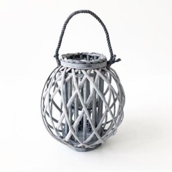 Lanterne Flet m/glasindsats &amp; hank H: 20 : 22 cm. Gr