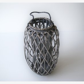 Lanterne Flet m/glasindsats & hank H: 70 : 31 cm. Gr