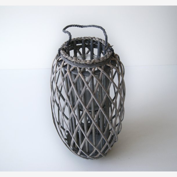 Lanterne Flet m/glasindsats &amp; hank H: 70 : 31 cm. Gr