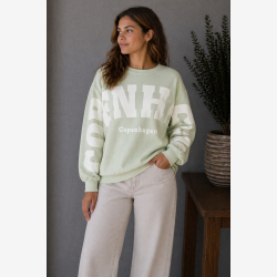 Marta Du Chateau - MdcHibiscus Sweatshirt Gr�n/Offwhite