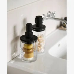 NORDAL - Opbevaringsglas m/tr�l�g Sort H: 25,5 �: 9,5 cm. 