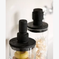 NORDAL - Opbevaringsglas m/tr�l�g Sort H: 25,5 �: 9,5 cm. 