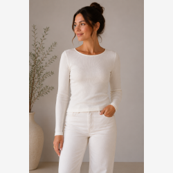 Marta Du Chateau - MdcAster Lang�rmet Bluse Creme Hvid