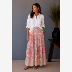 Marta Du Chateau - MdcPrincess Lang Nederdel Beige print Onesize