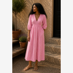 Marta Du Chateau - MdcClario Kjole R�d/Baby Pink