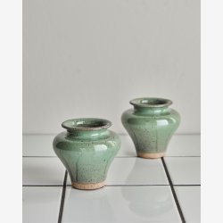 House Doctor - Vase Gr�n Lert�j H8.5xL9.5 cm.