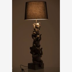 J-LINE - Bordlampe 3 Elefanter "ikke Hre, Ikke Se, Ikke Tale" Brun D: 36 H: 98cm Polyresin.